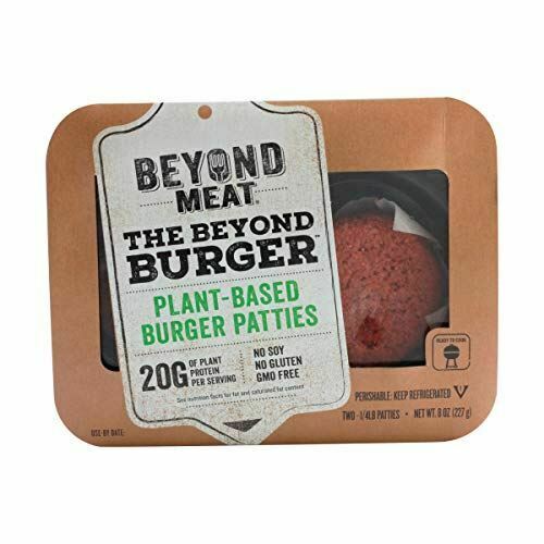 Living well in the 21st century - Limassol, Cyprus - picture says, "Beyond meat - the beyond burger - plant based burger patties - 20 G of plant protein per serving - no soy, no gluten, GMO free. Two 1/4 lb patties - net wt 8 oz (227g)