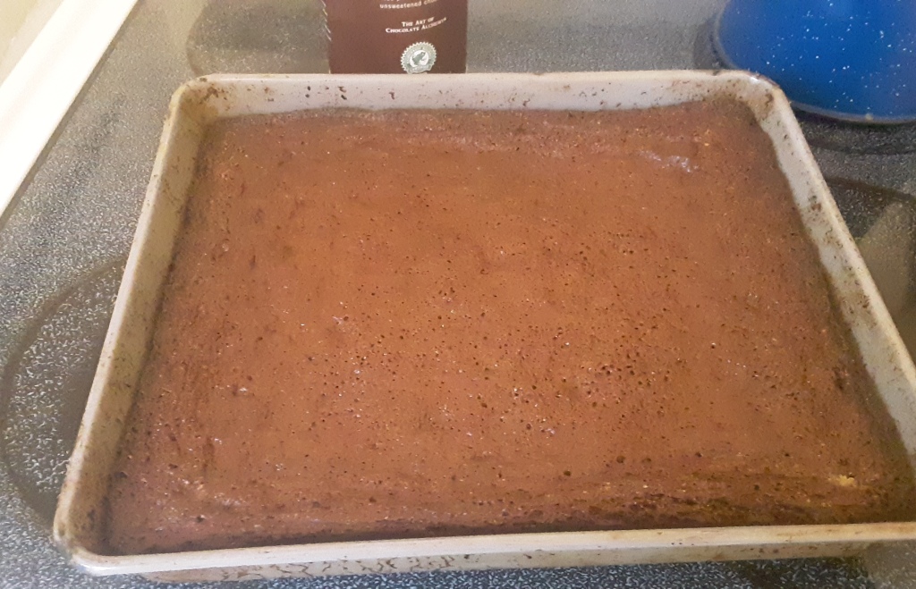 Living well in the 21st century - Limassol, Cyprus - a picture of a baking pan with a rectangular shaped baked brownie.  