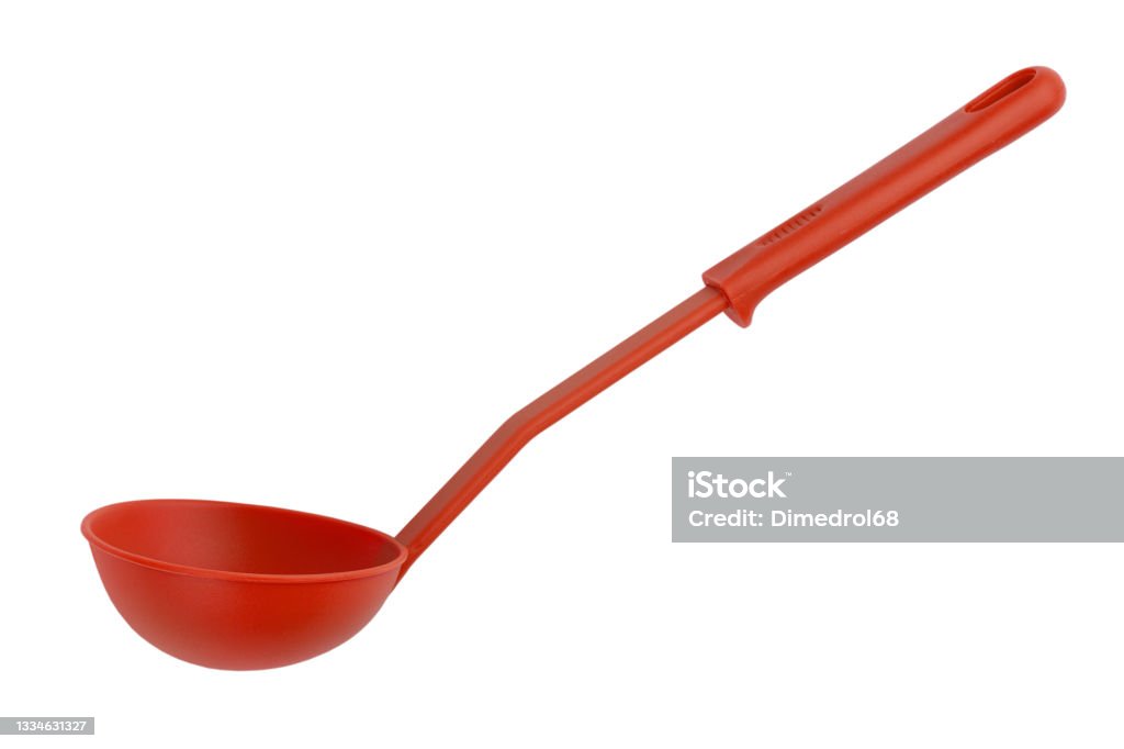 Living well in the 21st century - Limassol, Cyprus. A red Spatula on a white background. 